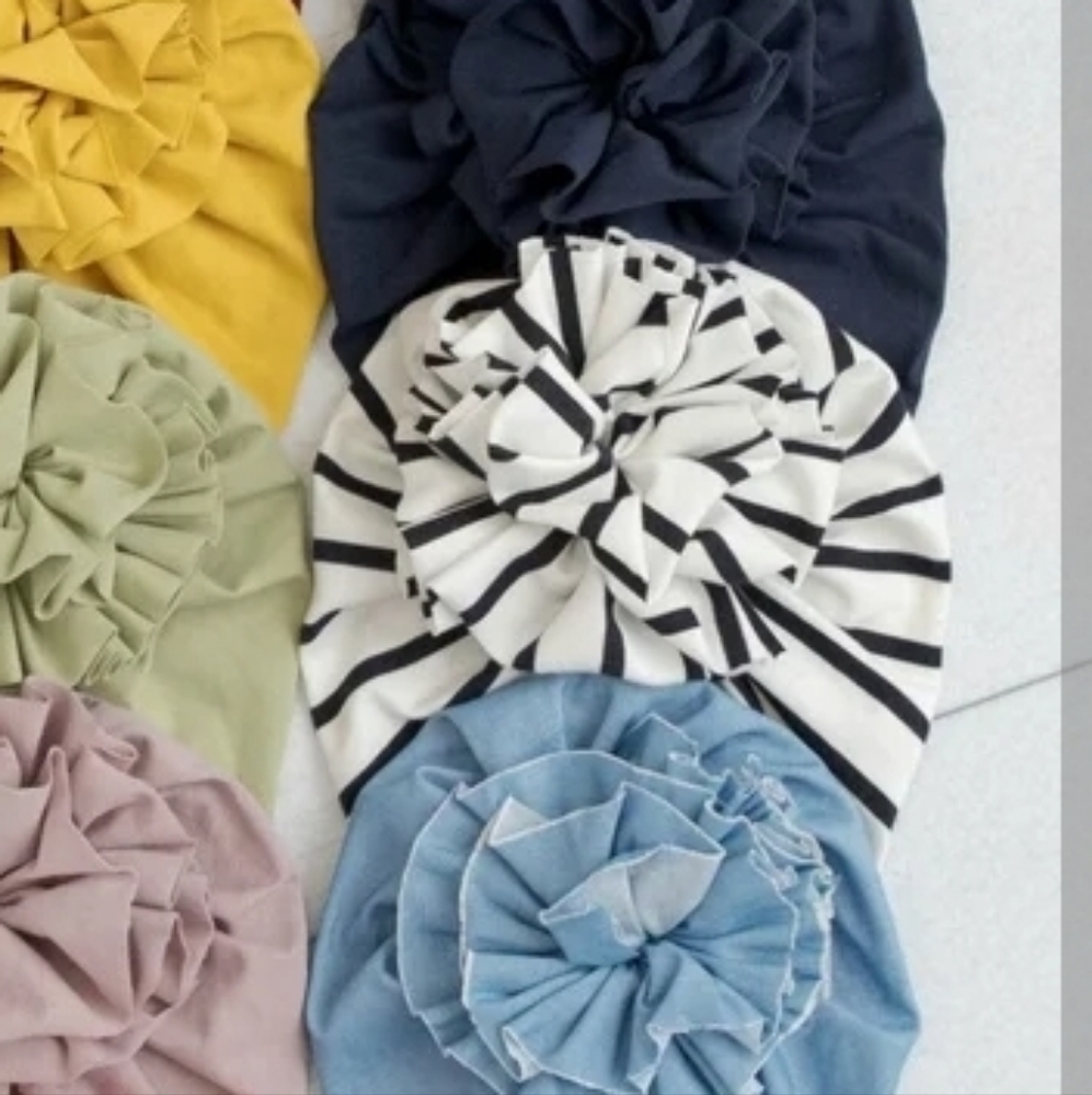 Black whit stripe baby turban